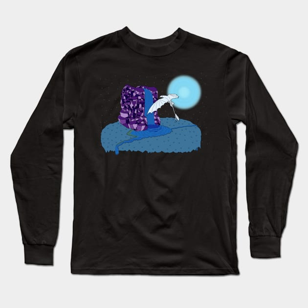 Light Fury at Waterfall Night 2 Long Sleeve T-Shirt by Lyondor